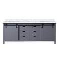 thumbnail image 2 of Dark Grey Double Bath Vanity 84" W X 22" D. Marble Counter. Solid Wood Frame. Soft Close. Two Cabinets, Six Drawers & Open Shelf. Scratch Stain . Pre-drilled For 8 In. Faucet Spread 84 With, 2 of 2