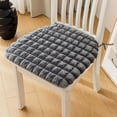 thumbnail image 1 of Thick Seat Cushion with Velvet Cover - 2 Inch Support for Office Chair, Home Desk, Dormitory - Warming Soft Pad for Prolonged Sitting, Machine Washable, 1 of 5