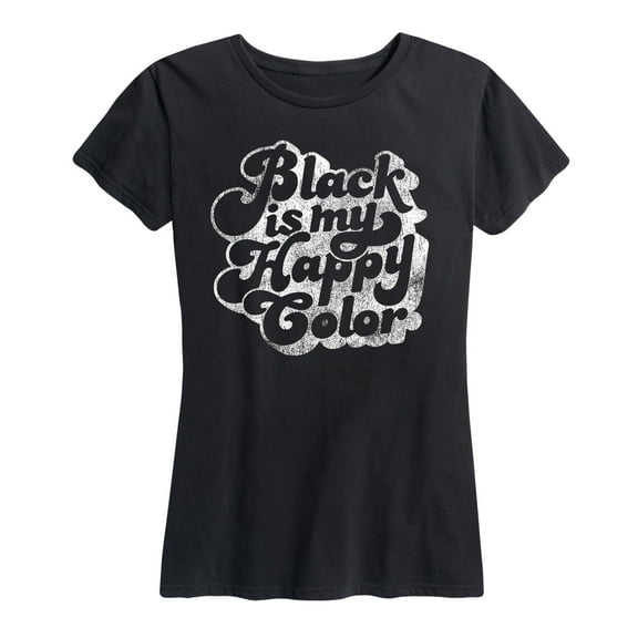 Instant Message - Black Is My Happy Color Vintage - Women's Short Sleeve Graphic T-Shirt