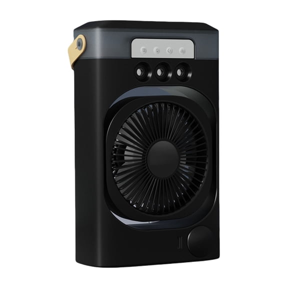 Rechargeable Air Cooling Fan Small Desktop Air Conditioning with 3 Speed Setting and Light for Office or Dorm Use