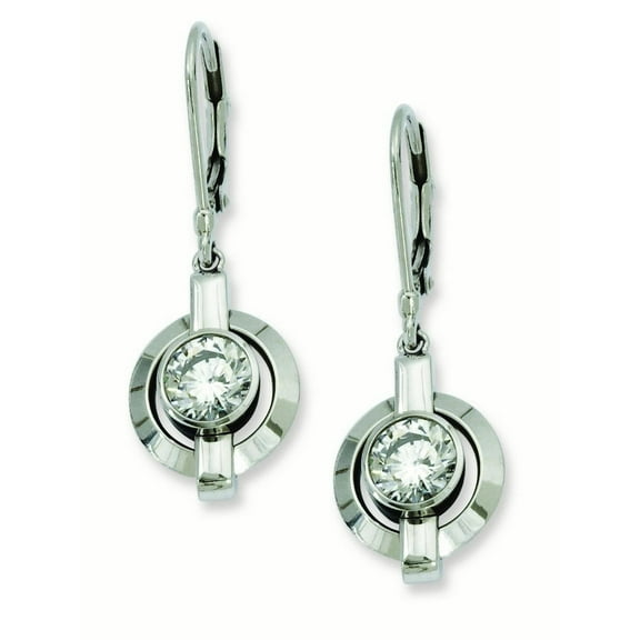 Titanium CZ Leverback Earrings