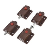 Unique Bargains Button Control Gate Cupboard Door Latch Lock Automatic Bolt Brown 4pcs