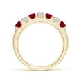 thumbnail image 2 of ANGARA Natural Shared Prong Ruby and Diamond Half Eternity Ring in 14K Yellow Gold for Women (Size-3.1mm) | July Birthstone, Birthday, Anniversary, Jewelry Gift for Women | Natural Ruby Ring, 2 of 10