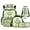 Frog Green Print, variant on KUIFORTI Blue Axolotl 4Pcs Boys School Bag Set, Backpack with Lunch Box Pencil Pouch Water Bottle Sleeve, Cool Style Bookbag for Elementary Primary Middle School Students
