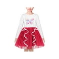 thumbnail image 1 of Robe Fille Rouge Blanc Tee Papillon Floral Paillettes Lolita Dentelle Fête 7 Ans, 1 of 6