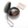 thumbnail image 4 of Tortoiseshell Folding Square Anti-blue Light Plastic Reading Glasses 3.50, Comfortable Oversized Spring Hinges Foldable Readers +3.50 Strength With Case, 4 of 10