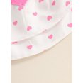 thumbnail image 7 of Suealasg 3Pcs Baby Girl Valentines Day Outfit Heart Ruffle Long Sleeve Ribbed Romper Bear Patch Overall Dress Bow Headband Set 3M 6M 12M 18M Infant Girls Spring Clothes, 7 of 7