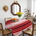 thumbnail image 3 of Red Vertical Striped Table Cloth Waterproof Tablecloths, Farmhouse Minimalist Abstract Lines Tablecloth Dining Table Cover for Kitchen Party Tabletop Outdoor, Square Tablecloth 60x60 Inch, 3 of 9