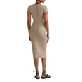 thumbnail image 2 of Gupgi Robe T-Shirt pour Femme Décontractée d'Été une Pièce Couleur Unie à Manches Courtes Coupe Ajustée Basique Midi, 2 of 8