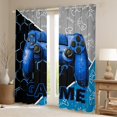 thumbnail image 2 of Feelyou Video Gamer Boy Blackout Curtains Set of 2 (52x84 Each), Blue Gamepad Modern Gaming Window Curtains, Honeycomb Abstract Curtains and Drapes, Blackout Curtains Room Decor, 2 of 6