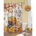 thumbnail image 2 of Fall Thanksgiving Shower Curtain Set ，Waterproof Fabric Shower Curtains Leaves Gnome Pumpkin Squirrel Linen Shower Curtains for Bathroom,Bathroom Decor 54x"78", 2 of 7