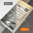 thumbnail image 2 of Colourtree White Utensil Organizer for Kitchen Drawers, Expandable Cooking Utensil Tray, Adjustable Cutlery Silverware Flatware Holder, Plastic Kitchen Spatula Tools and Gadgets Storage Divider, 2 of 8