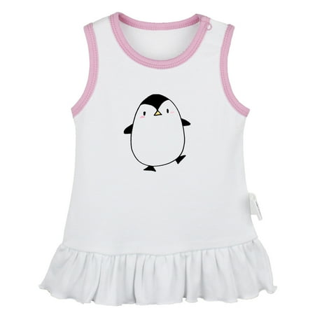 

Hello Funny Dresses For Baby Newborn Babies Animal Penguin Pattern Skirts Infant Princess Dress 0-24M Kids Graphic Clothes (White Sleeveless Dresses 6-12 Months)
