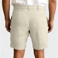 thumbnail image 3 of Nestiefly Mens Linen Shorts Elastic Waist Shorts Casual Summer Lightweight Cotton Linen Pants with Pockets Khaki M, 3 of 3