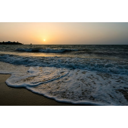 Waves on the beach at sunrise Placencia Stann Creek District Belize Canvas Art - Panoramic Images (18 x