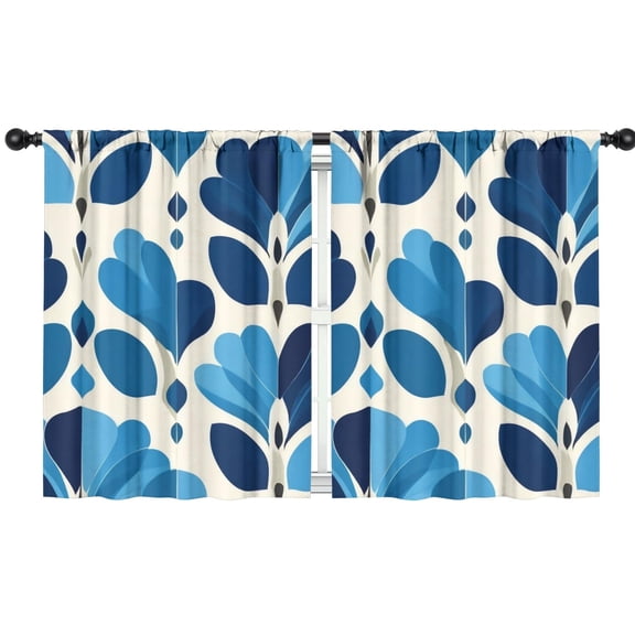 Blackout Kids Curtains,Blue Pioneer Flower Childrens Insulated Curtains Set Of 2,Bedroom Essentials,Toddler Room Decor 42x54in(106x137cm)