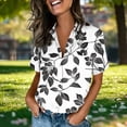 thumbnail image 7 of Fewfanhot Summer Tops for Women Button Down Shirts for Women Short Sleeve Collared Tops Dressy Casual V Neck Blouses, 7 of 7