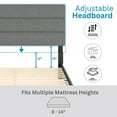 thumbnail image 3 of Boyd Sleep Sicily Gray Linen Queen Size Fully Upholstered Platform Bed Frame with Adjustable Headboard, 3 of 12