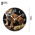 thumbnail image 2 of 14 Inch Wall Clock Battery Operated Silent Clock Decorative for Office, Kitchen, Outdoor, Living Room，Tiger in The forest Standing and Gazing at The Camera Print, 2 of 4