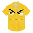 thumbnail image 5 of Aobny Funny T Shirt Men Hawaiian Oversized T-Shirts Big & Tall Short Sleeve Polos Collared Tee,Yellow,S, 5 of 5