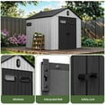 thumbnail image 3 of Craftian 8x8ft Outdoor Resin Storage Shed with Floor, 427cuft Garden Shed with Lockable Door, Windows & Vents, Plastic Tool Storage, Waterproof, 3 of 8
