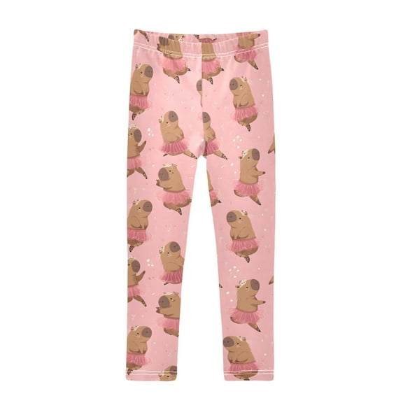 joogoo Girls' Leggings Capybara Dancing Yoga Pants 6T