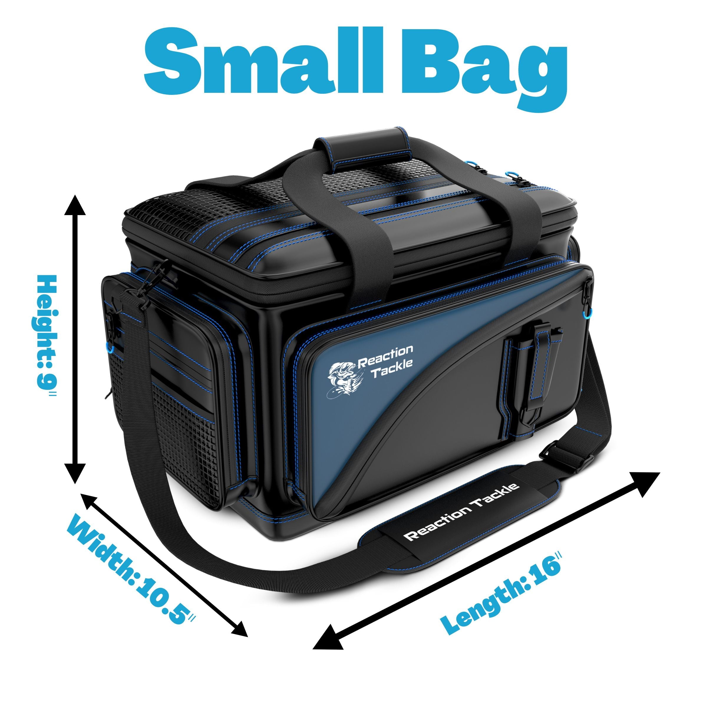 Reaction Tackle Fishing Tackle Bag – Salt Water Resistant Tackle Box Bag, 1000D PVC Waterproof Material, Durable Liner, Removable Dividers, for 3600 Trays, Small Bag