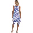 thumbnail image 4 of HELLHERO Side Pockets Ladies Irregular Hem Casual Dress, Tie Dye Palm Print Sleeveless Sundress Polyester Non-Fade Summer Sleeveless Dress Round Neck, 4 of 8
