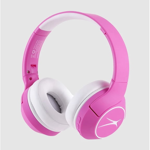 Restored Altec Lansing Kid Safe Pro ANC Wireless Headphone with Tracker, Pink/White