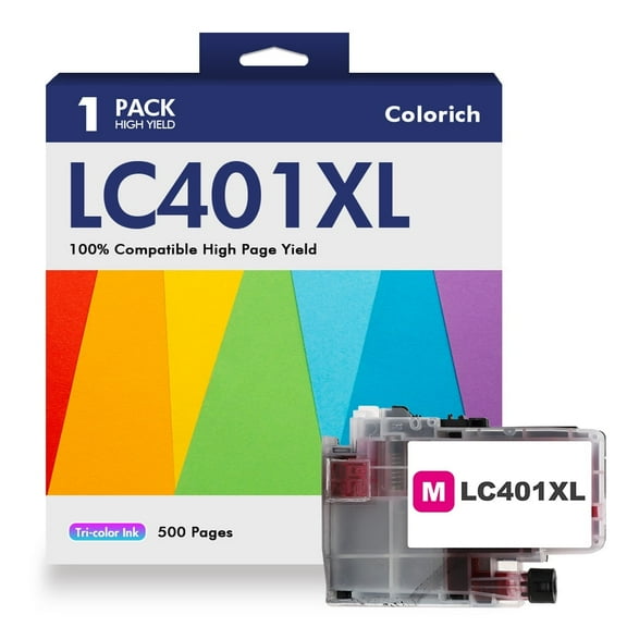 LC401XL LC401 Ink Cartridges Compatible for Brother MFC-J1010DW Printer 401XL LC 401 for MFC-J1010DW MFC-J1170DW MFC-J1012DW MFC-J1800DW MFC J1010DW (1 Pack High Yields Magenta)