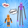thumbnail image 6 of 4 pack Pop Tubes Robot Fidget Toys - Kids Sensory Stretchy Suction Cup Toys, Stress & Anxiety Relief, Easter Basket Stuffers Gifts for Ages 3-9, 6 of 8