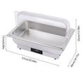 thumbnail image 3 of 14QT 600W 110V Electric Chafing Dish Stainless Steel+PC Buffet Stove w/Food Tray, 3 of 12