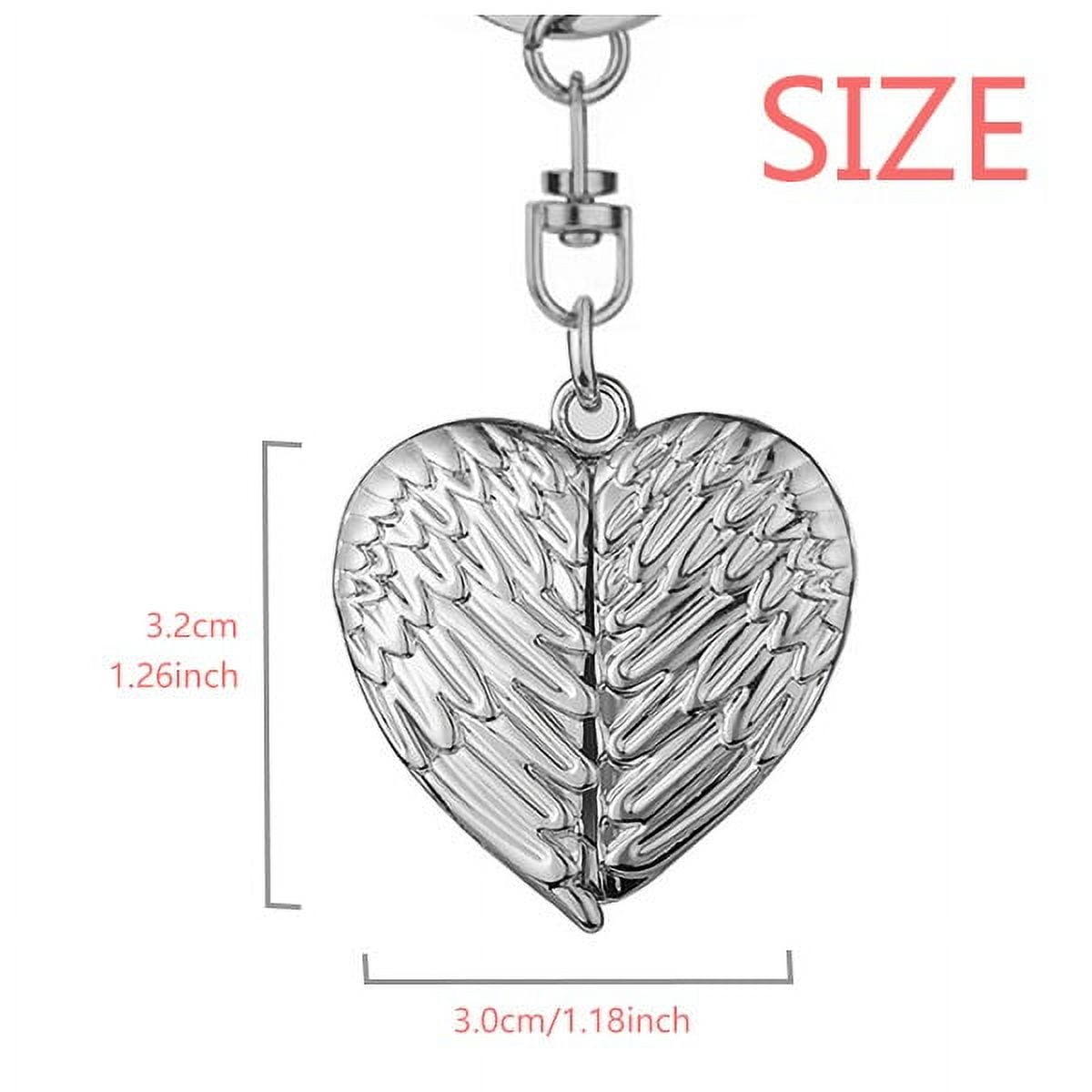 Orangutan Black And White Animal Heart Angel Wing Key Chain Holder