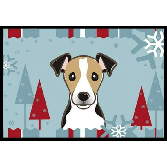Caroline's Treasures BB1757JMAT Winter Holiday Jack Russell Terrier Door Mat, Indoor Rug or Outdoor Welcome Mat 24x36