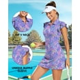 thumbnail image 4 of Women’s Floral Ruffle Sleeve Tennis Dress with 1/4 Zip and Built-in Shorts Athletic Tennis Dress with Pockets, 4 of 7