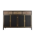 thumbnail image 5 of IVV Buffet Cabinet with Storage, 48" Sideboard with 3 Mesh Doors & 3 Drawers, Modern Metal Coffee Bar Cabinet Metal Buffet Table w/ Wood Countertop for Kitchen, Dining Room, Dark Gray, 5 of 7