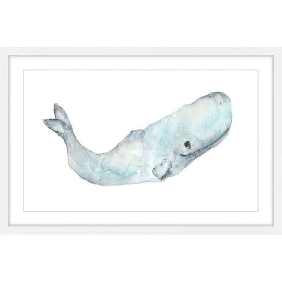 Marmont Hill "Sperm Whale" by Thimble Sparrow Framed Painting Print