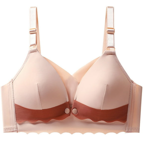 BLVB Seamless Bra for Women Comfort Soft Support Bra Wireless Full-Coverage Everyday Bra Wirefree Bralette Pink