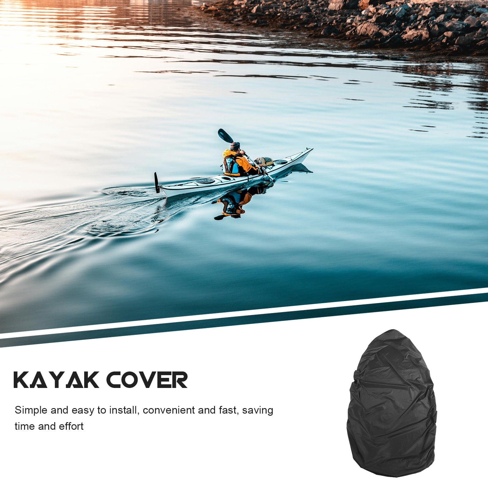 unbranded  Canoe Covers for Outdoor Storage Universal Kayak Boat Miss Black
