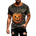 thumbnail image 4 of CONFREE Halloween Mens Short Sleeve Tshirts Crew Neck Pumpkin Face Graphic Lightweight Hallowmas T-Shirts for Men, 4 of 4
