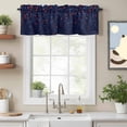 thumbnail image 2 of Independence Day Valance Curtain U.S. Flag Themed Red Blue Five-Pointed Star Black Window Valances Rod Pocket Short Curtains Window Treatments for Kitchen Bedroom Bathroom Laundry 60" x 18", 2 of 9