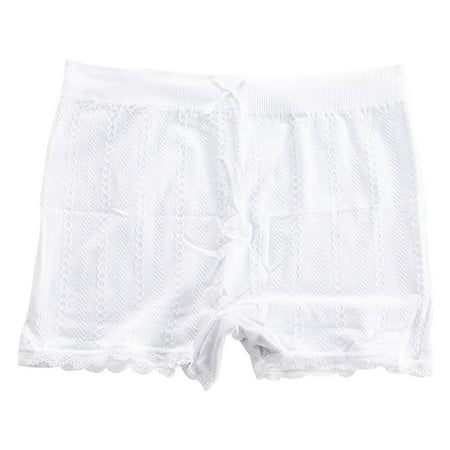 

Rinhoo Panties Women Girl Summer Seamless Lace Panty Safety Short Pants White