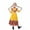 Yellow, variant on Girls' Dresses Mexican Long Sleeve Multicolor Princess Dance Party Kids Outfits