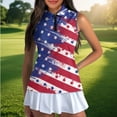 thumbnail image 4 of Uorisanigo Fashion American Flag Womens Golf Shirt Soft Polyester Spandex Fabric Womens Golf Shirt Sleeveless Patriotic Zip Up Shirts Quick Dry Outing Wear Size XL, 4 of 7