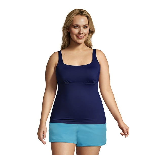 Lands' End Women's Plus Size DDDCup Chlorine Resistant Square Neck