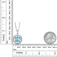 thumbnail image 6 of Gem Stone King 925 Sterling Silver Cushion Sky Blue Topaz and White Moissanite Pendant Necklace for Women (9.51 Cttw, Gemstone Birthstone, with 18 inch Silver Chain), 6 of 6