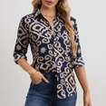 thumbnail image 4 of SOMER Button Down Shirts for Womens Tops Blouses for Women Dressy Casual Silky Printed Wrinkle-Resistant Long Sleeve Shirts Trendy Fashion Clothing, 4 of 6