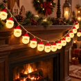 thumbnail image 3 of QISIWOLE Christmas Santa LED String Lights, 21ft Plastic Cord with Santa Face Bulbs and USB Plug, Warm Ambiance Glow for Tree Mantel Window Party, 21ft, 3 of 6