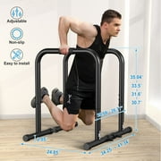 Adjustable Parallette Dip Bar Station Fitness Workout Dip Stand Station Machine for Home
