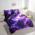 thumbnail image 4 of Manfei Galaxy Starry Sky 7-Piece Bedding Comforter Set,Universe Palnets King Bedding Sets,Purple White Bed Sheets For Girl Boys,Microfiber Bedroom Decor Reversible, 4 of 9